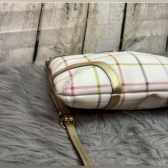 Coach Peyton Tattersal Plaid Rainbow GoldAccent Plaid Messenger Crossbody Bag - Picture 5 of 9